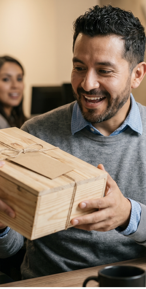 Caja de regalo artesanal para hombre — entrega el mismo día en Metepec, Toluca y CDMX